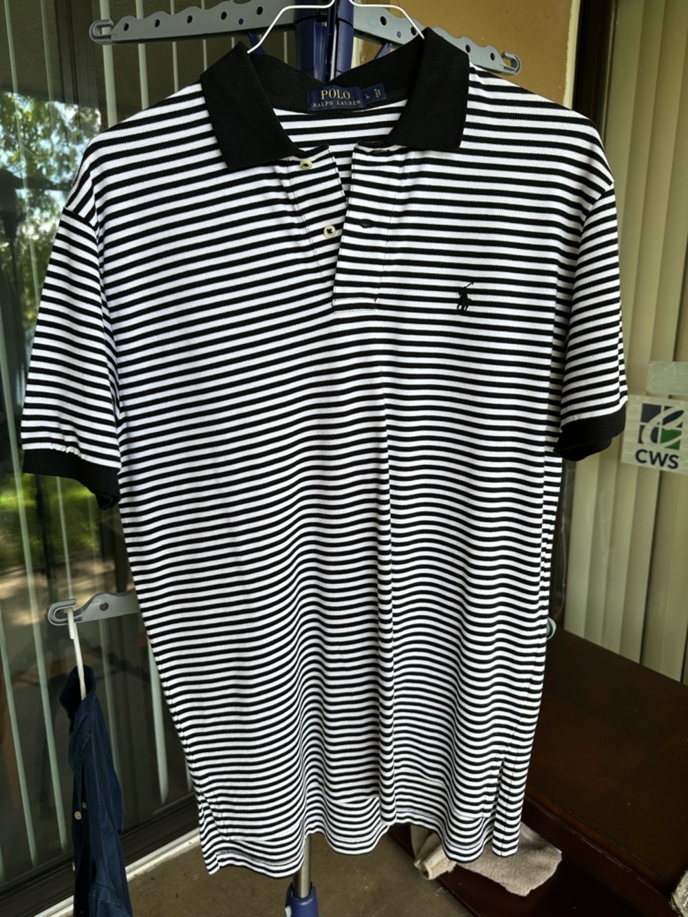 Polo by Ralph Lauren Black & White Striped Short-Sleeve Polo